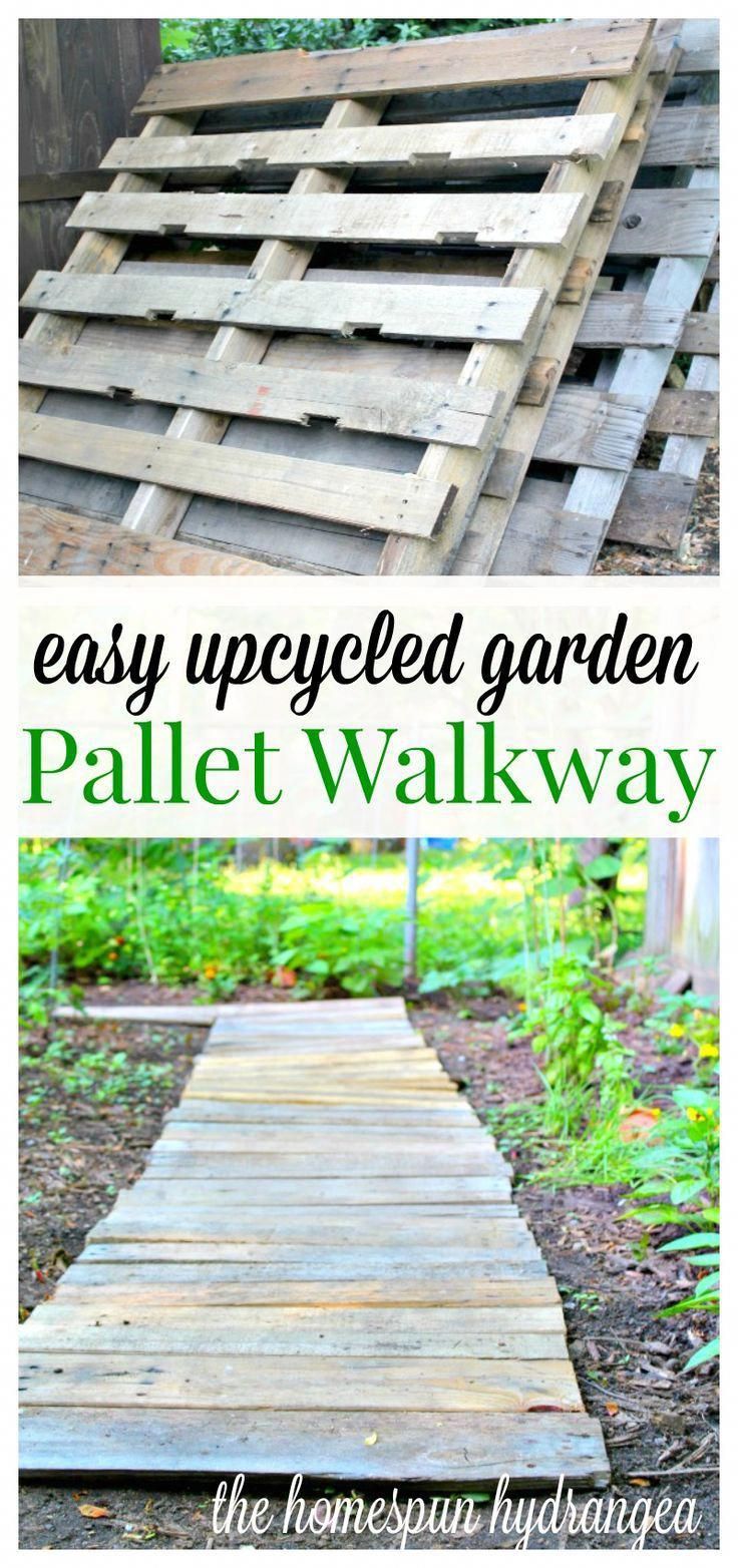 Create a walkway in your garden by upcycling wood pallets. #Barnwood -   21 pallet garden walkway
 ideas