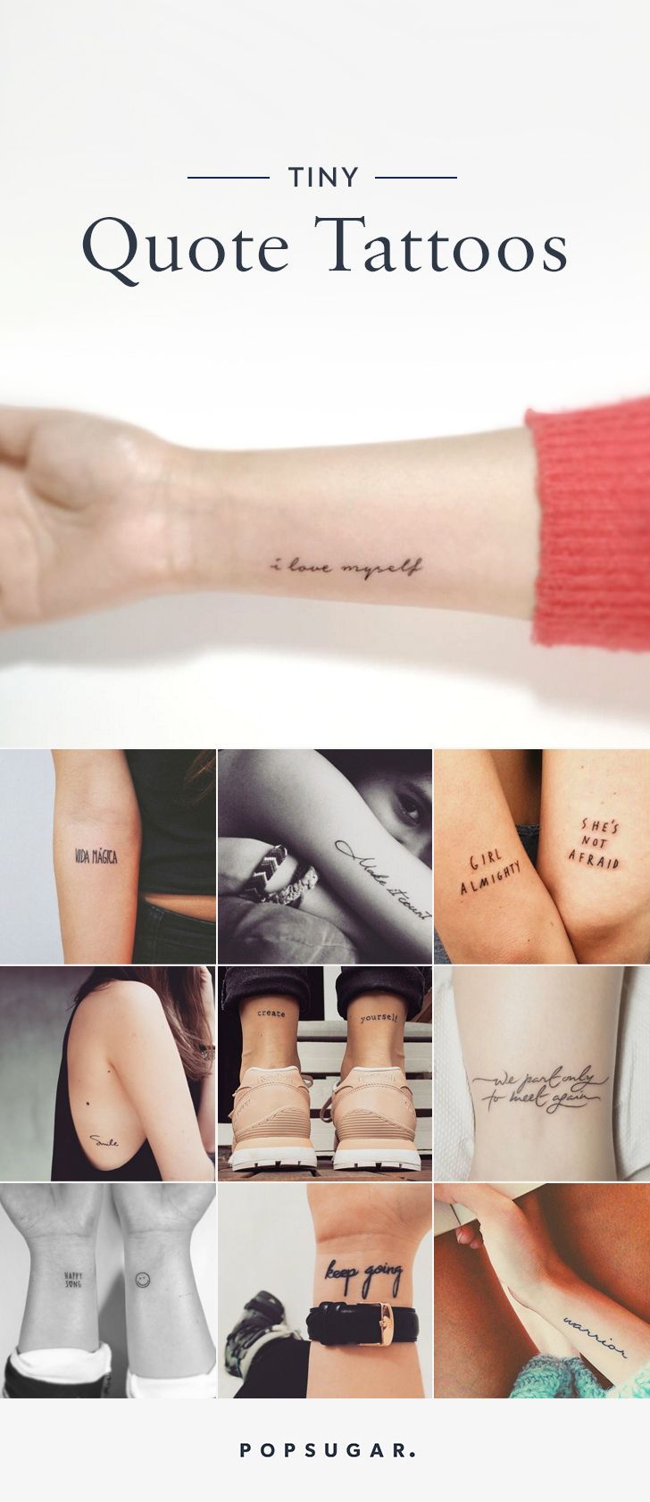 These 69 Small Quote Tattoos Will Help You Follow BIG Dreams -   21 tiny tattoo placement
 ideas