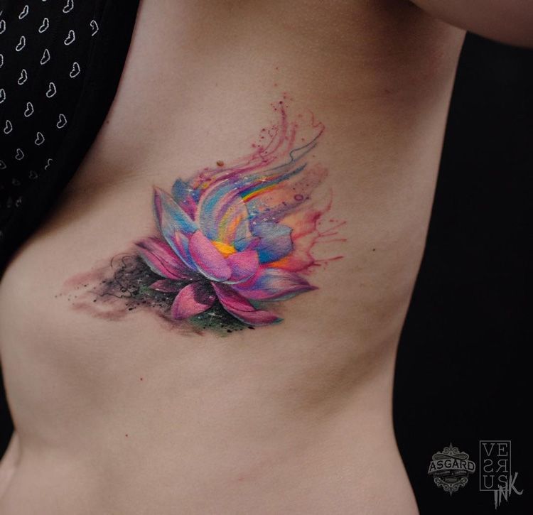 Watercolor Lotus Flower -   21 watercolor lotus tattoo
 ideas