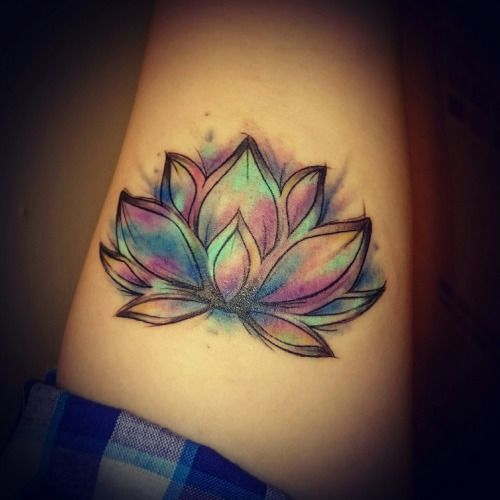 21 watercolor lotus tattoo
 ideas