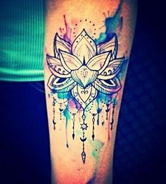 21 watercolor lotus tattoo
 ideas