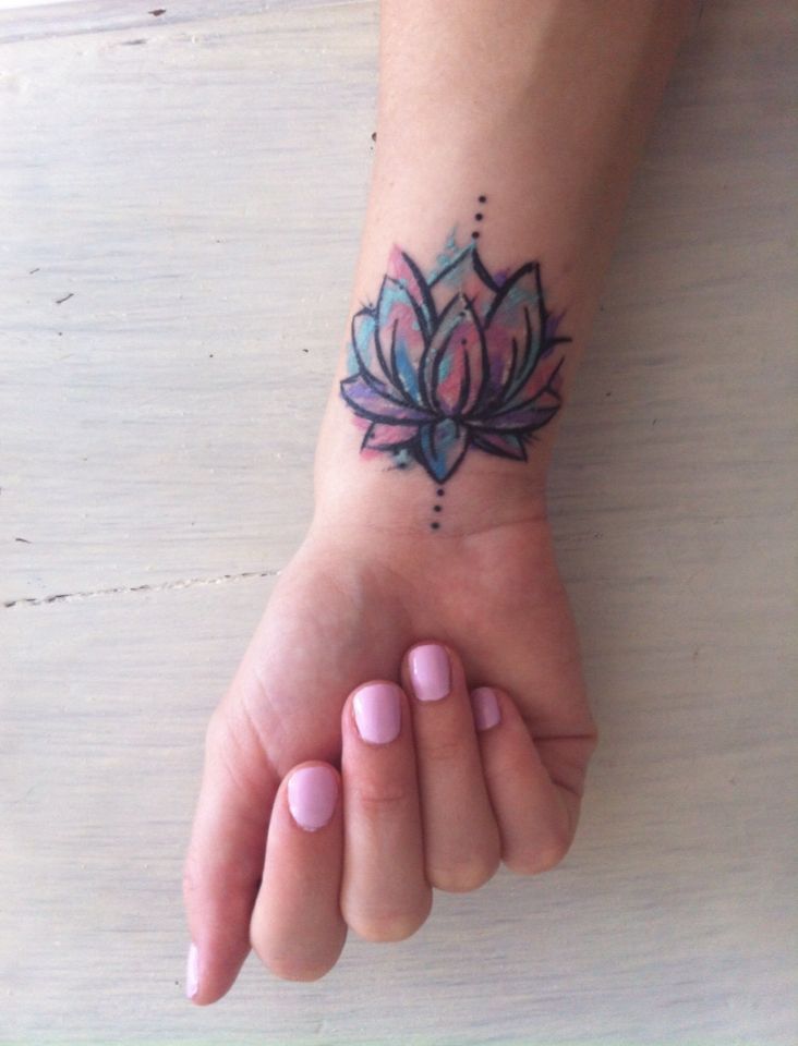 21 watercolor lotus tattoo
 ideas