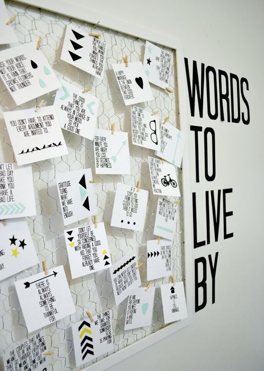Words to Live By: Quote Board DIY (with printable) -   22 dorm decor quotes
 ideas