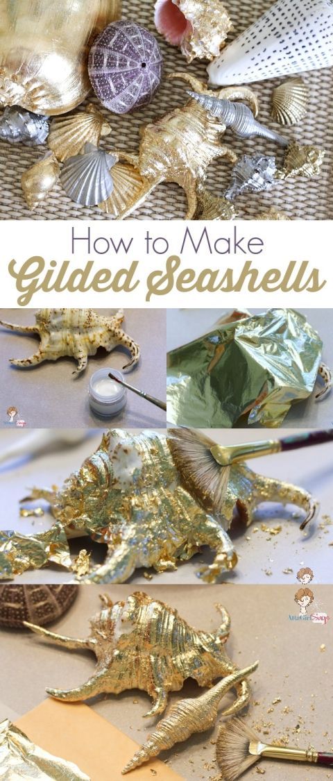 Make Your Own Gilded Seashells -   22 easy seashell crafts
 ideas