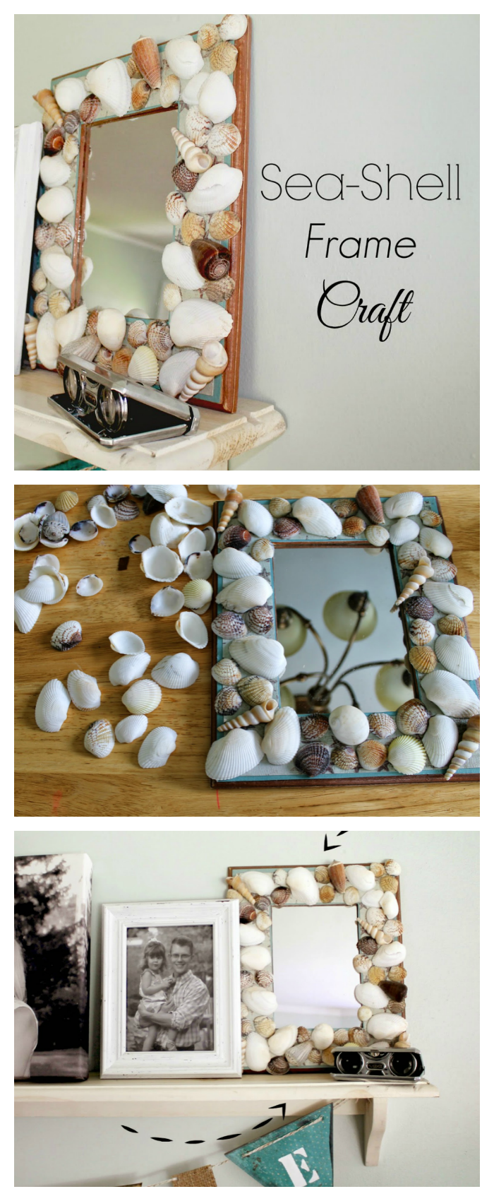 DIY Beach Sea-Shell Frame -   22 easy seashell crafts
 ideas