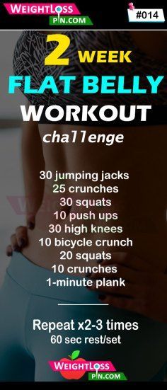 2 Week Flat Belly Workout Challenge -   22 fitness challenge stomach
 ideas
