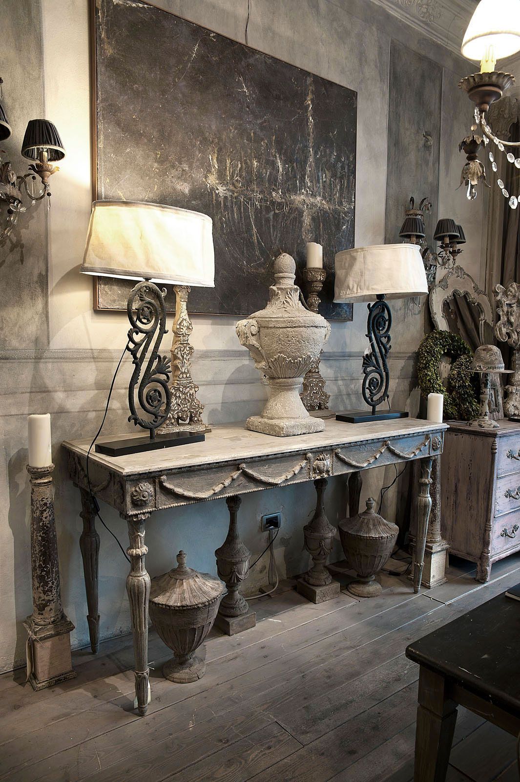 Vintage French soul ~ French grey and white decor, gorgeous French painted table -   22 french decor accessories
 ideas