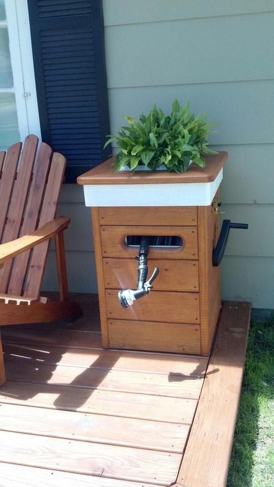 Custom planter boxes with a built in garden hose reel. Choice of finish. Hand Made to Order. -   22 garden diy box
 ideas