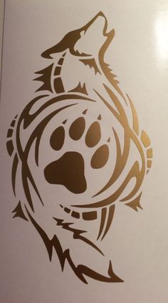 TrIbal Wolf Paw Print Decal VINYL STICKER Funny WINDOW CAR Gold -   22 growling wolf tattoo
 ideas