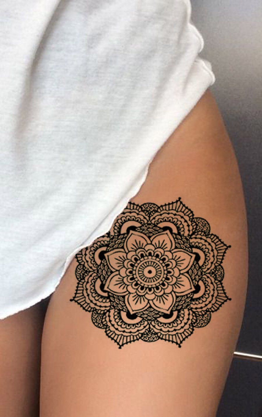 Cove Black Henna Tribal Bohemian Mandala Temporary Tattoo -   22 mandala tattoo acuarela
 ideas