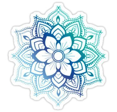 ‘Blue Mandala’ Sticker by adjsr -   22 mandala tattoo acuarela ideas