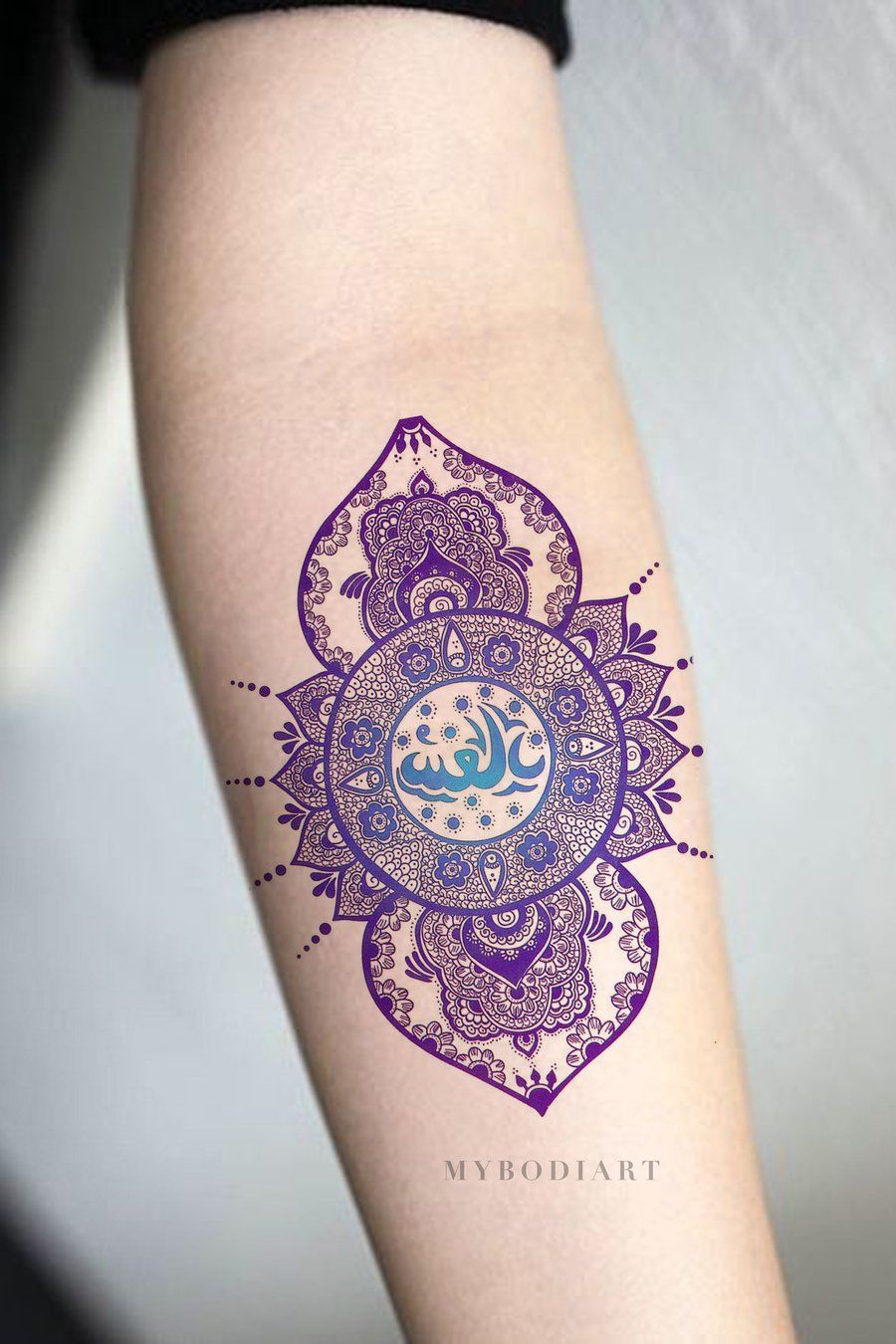 Cres Tribal Mandala Blue Temporary Tattoo -   22 mandala tattoo acuarela ideas