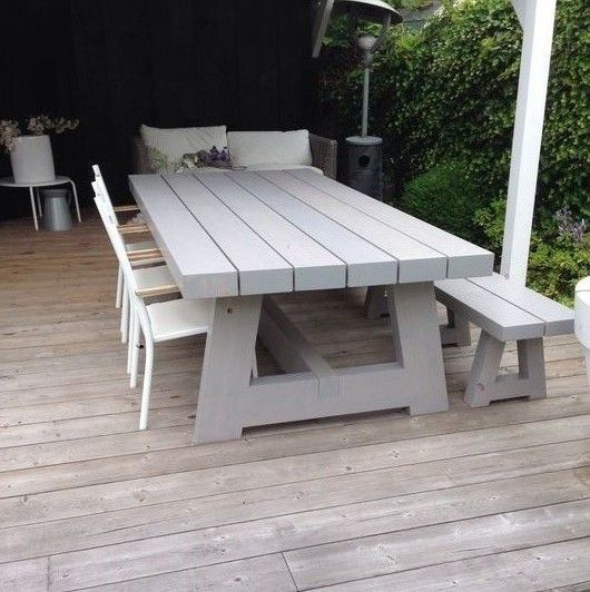 Just found the table my husband will build me out of those old chunky railway sleepers I have been storing! -   22 modern garden furniture
 ideas