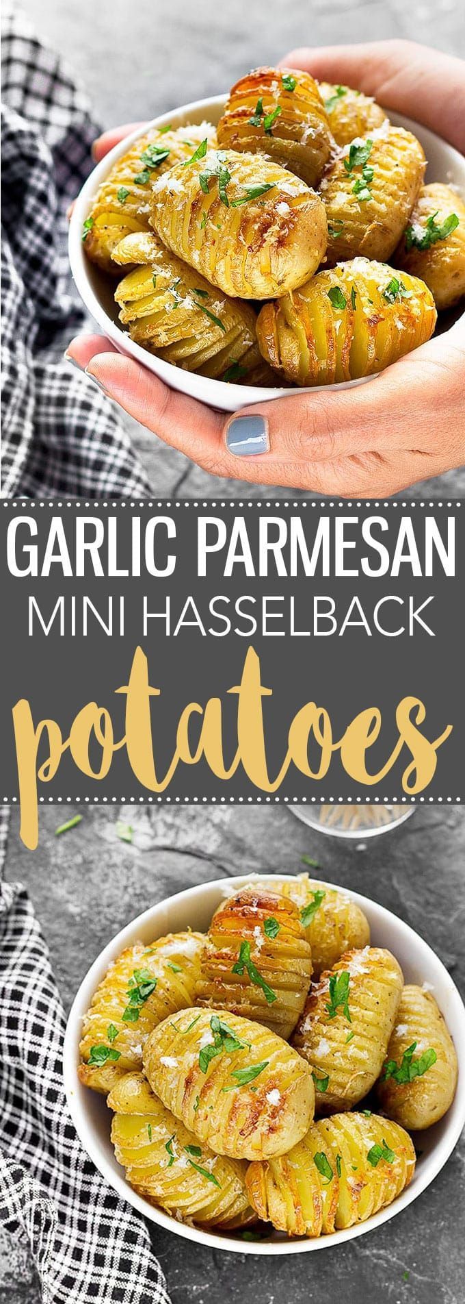 Garlic Parmesan Mini Hasselback Potatoes -   22 potato recipes hasselback
 ideas