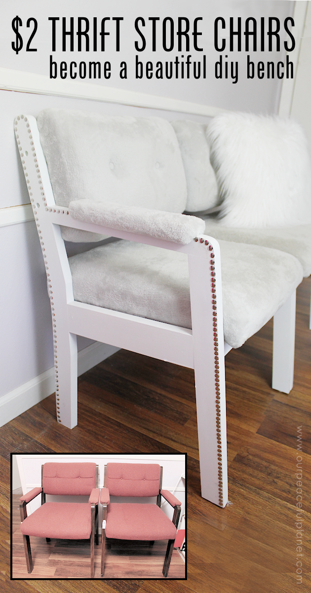 $2 Thrift Store Chairs to Gorgeous DIY Bench Seat · -   22 unique diy furniture
 ideas