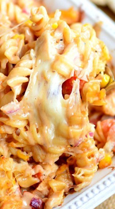 BBQ Ranch Chicken Casserole - The barbecue experience in an easy casserole recipe! Skip the grill -   23 cheesy casserole recipes
 ideas