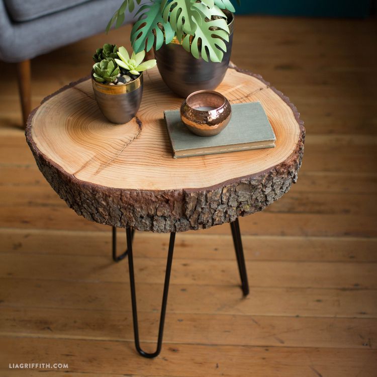 DIY Wood Slice Table -   23 diy wood chair
 ideas