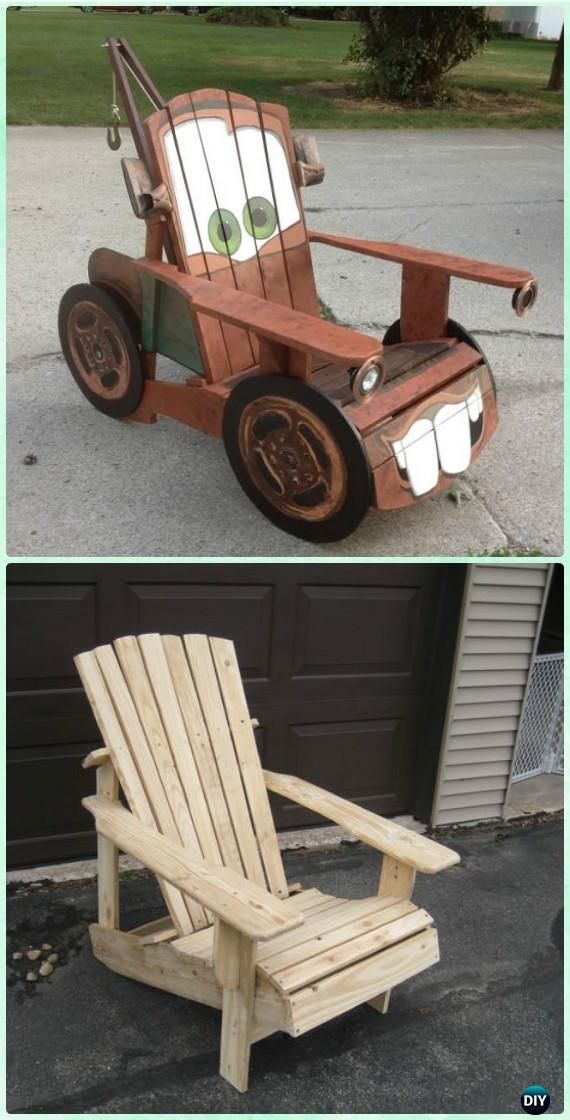 DIY Tow Mater Adirondack Chair Free Plan and Tutorial -   23 diy wood chair
 ideas