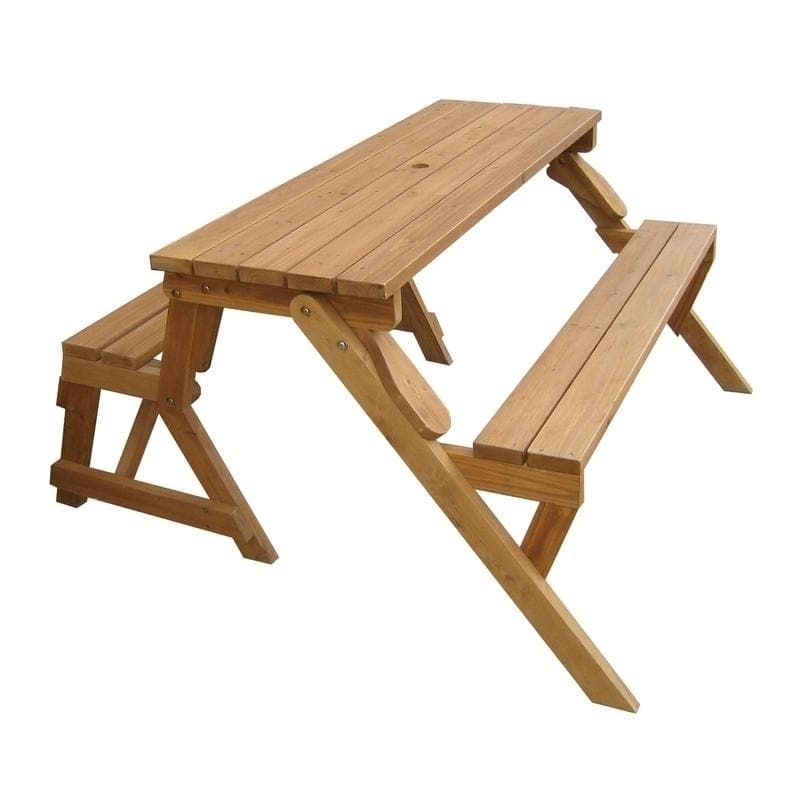 The Gray Barn Bluebird Interchangeable Picnic Table (Natural), Brown, Patio Furniture -   23 garden seating picnic tables
 ideas