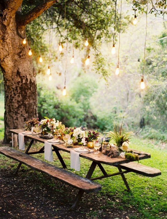 How to Plan a Wedding in the Woods -   23 garden seating picnic tables
 ideas