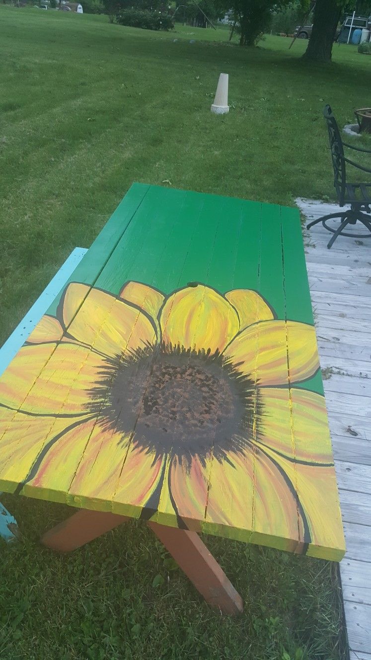 Painted picnic table -   23 garden seating picnic tables
 ideas