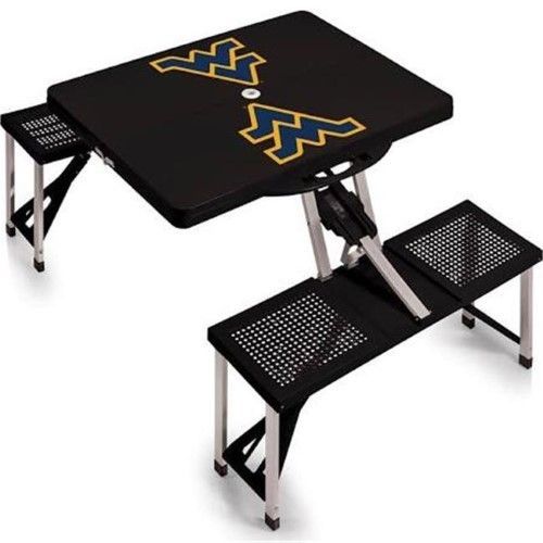 West Virginia University Mountaineers Digital Print Picnic Table, Black, As Shown -   23 garden seating picnic tables
 ideas