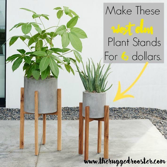 West Elm Inspired DIY Plant Stands -   23 mid century modern garden
 ideas