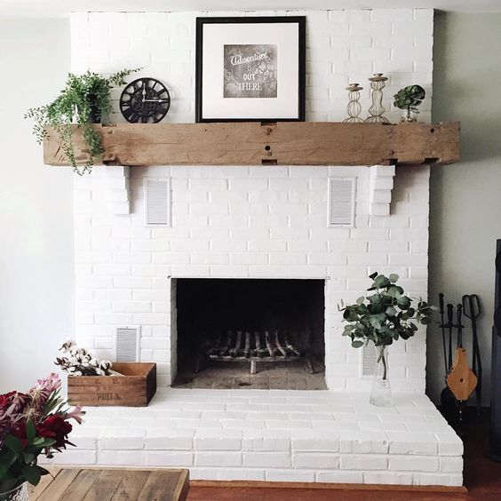 PAINTED FIREPLACE -   23 rustic decor fireplace
 ideas