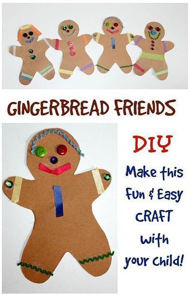 FREE Gingerbread Printable Holiday Friends Preschool Craft -   23 unique crafts
 ideas