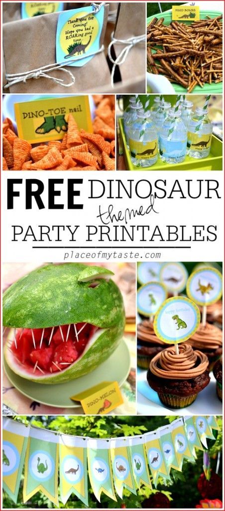 Party with dinosaurs - Dinosaur themed birthday party -   24 birthday crafts free printables ideas