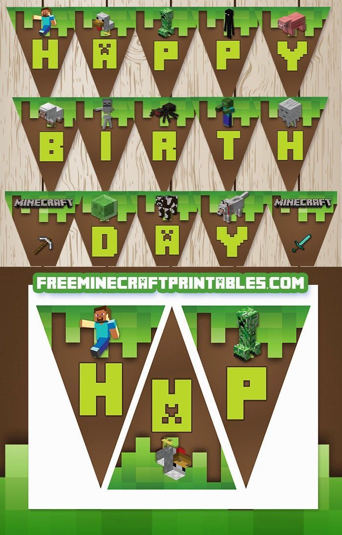 Free Minecraft Printables: Free Printable Minecraft Banner -   24 birthday crafts free printables ideas