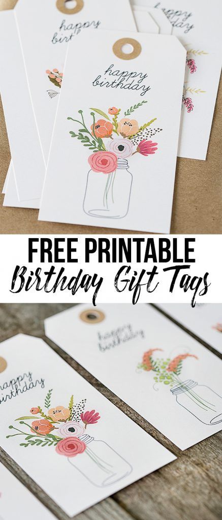 Darling (and free) printable birthday gift tags with beautiful florals. livelaughrowe.com -   24 birthday crafts free printables ideas