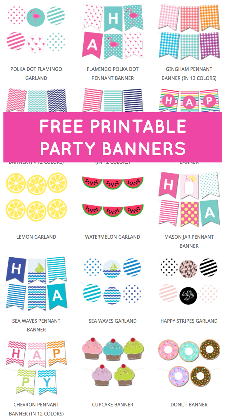 Free Printable Party Banners from @chicfetti -   24 birthday crafts free printables ideas