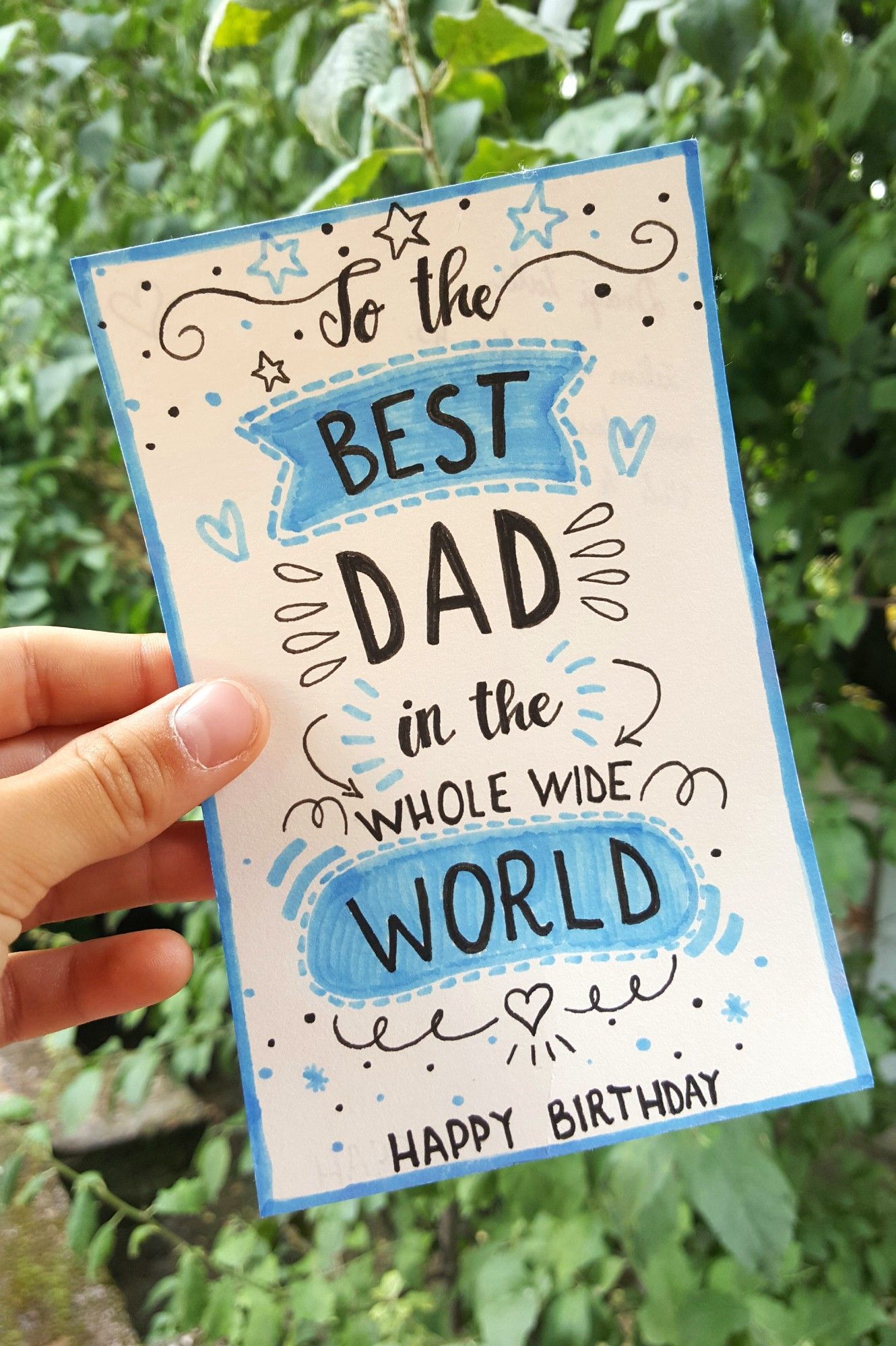 Birthday card for dad, birthday card for best dad in the whole wide world -   24 clay crafts for dad
 ideas