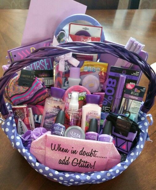 Sweet 16 all purple basket! -   24 diy birthday baskets
 ideas