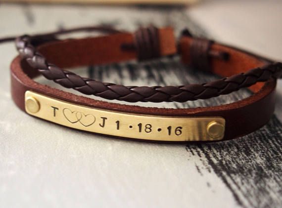 Personalized bracelet, customized bracelet, leather bracelet, Anniversary gift for him, custom leather bracelet, custom bracelet for him -   24 diy bracelets for him
 ideas