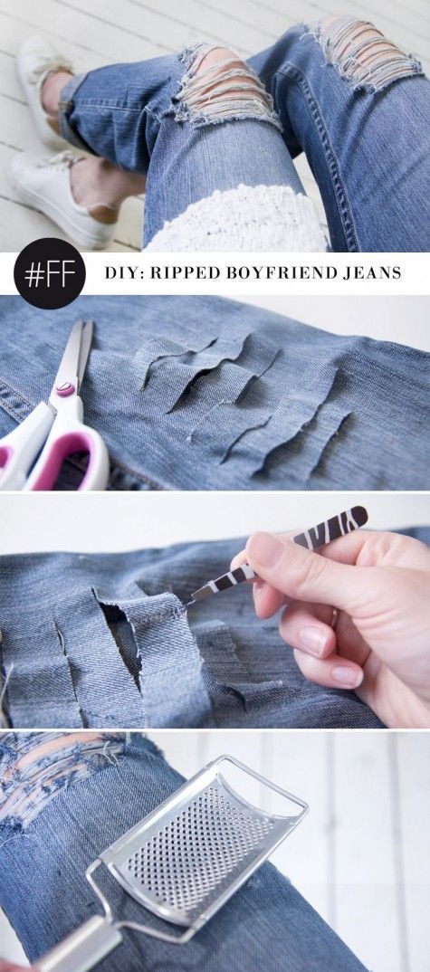 #52 DIY Ripped Jeans: How to Make Natural Looking Distressed Jeans -   24 diy fashion jeans
 ideas