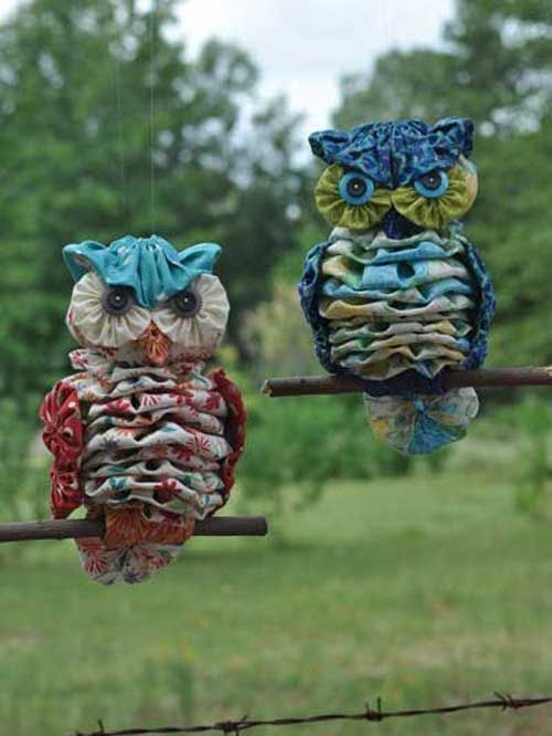 Yo-Yo Al Owl Sewing Pattern -   24 fabric owl crafts
 ideas