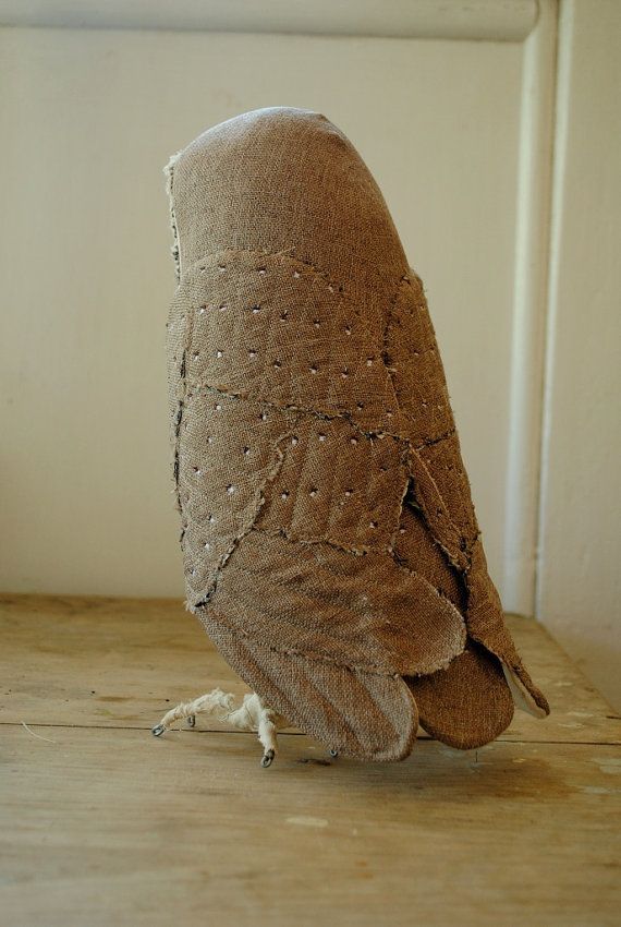 Large barn owl soft sculpture / textile art / made to by willowynn -   24 fabric owl crafts
 ideas