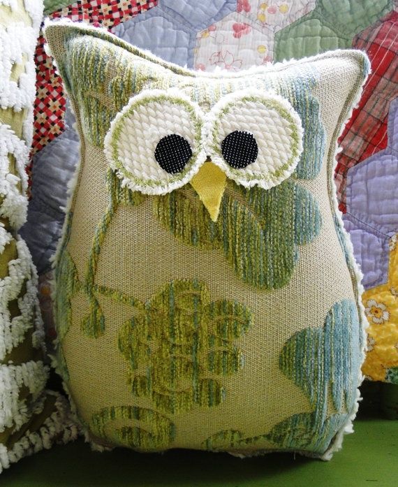 use upholstery fabric -   24 fabric owl crafts
 ideas