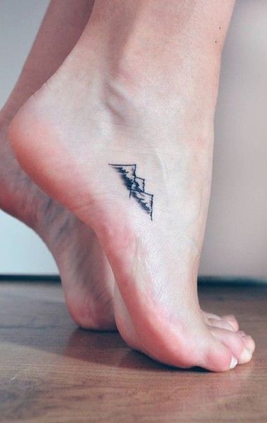 Tiny Mountains -   24 feminine foot tattoo
 ideas