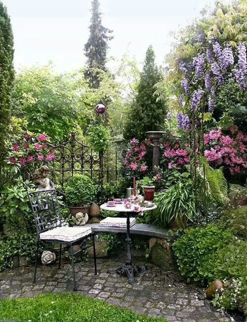 I would never go inside -   24 garden seating tea time
 ideas
