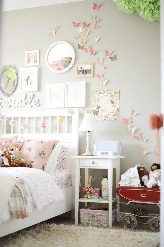 Love the 3-d butterflys...they would be so easy to make! -   24 girls garden room
 ideas