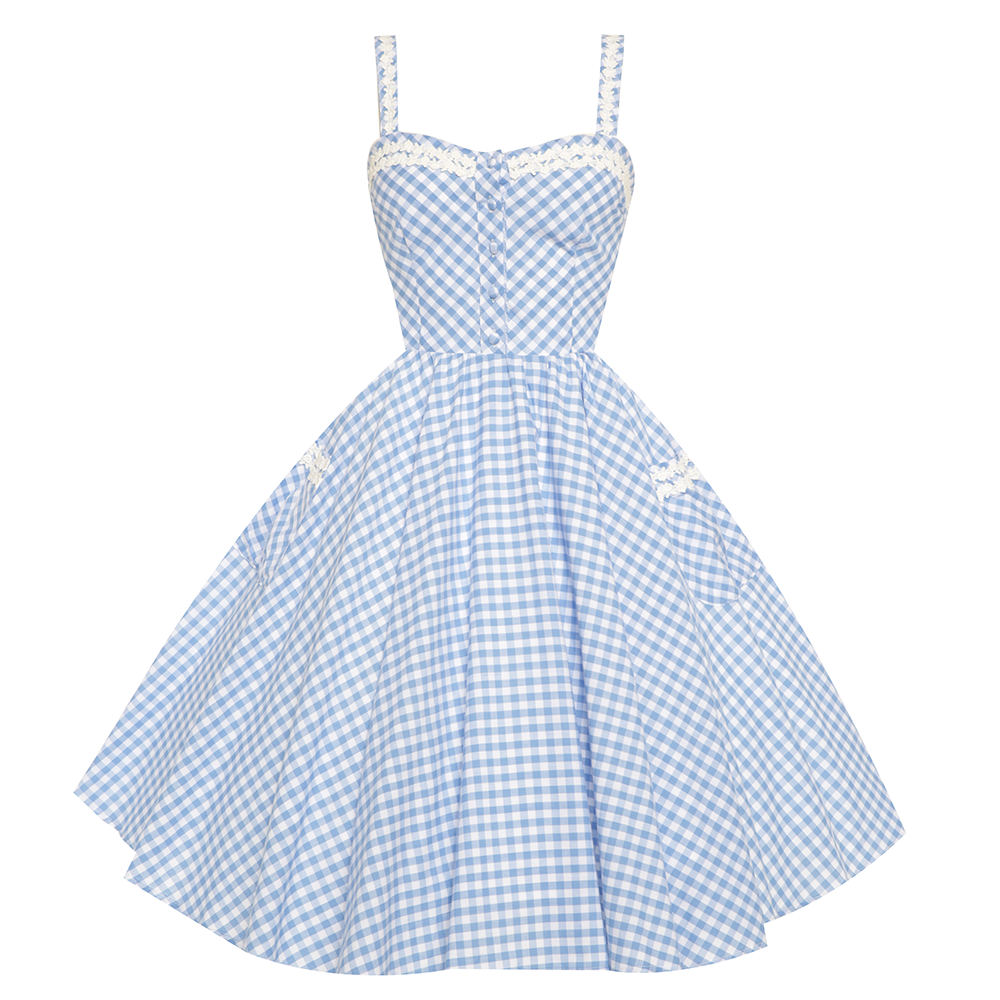 Corinna' Pale Blue Gingham Swing Dress -   24 girly vintage style
 ideas