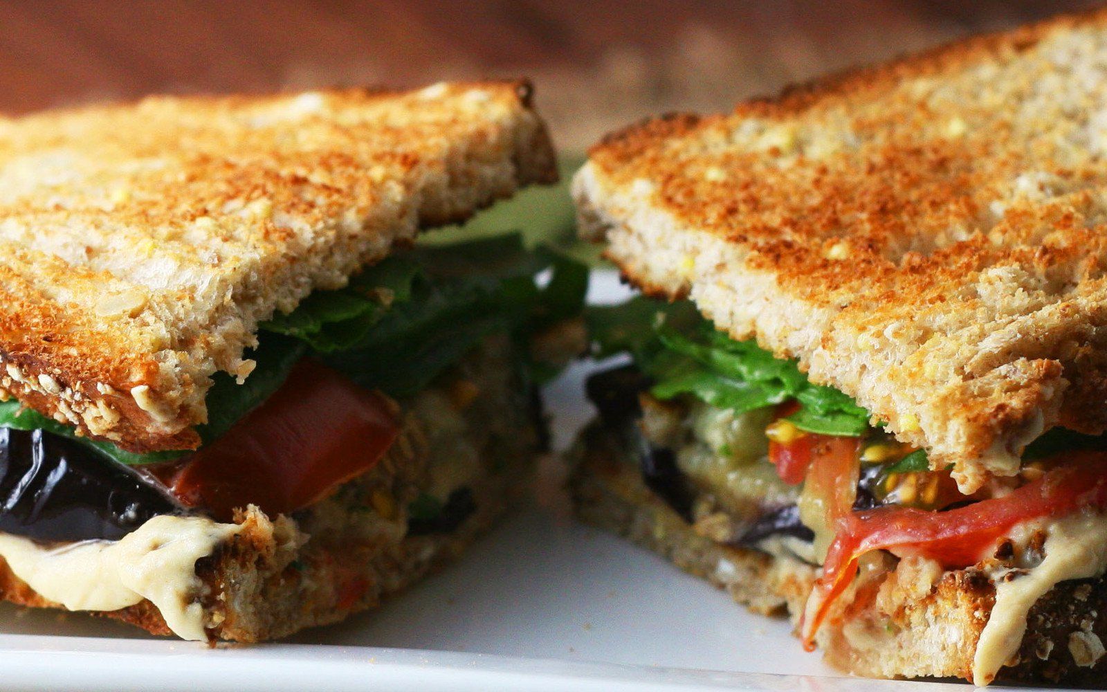 Roasted Eggplant and Marinated Tomato Sandwich [Vegan] -   24 marinated eggplant recipes
 ideas