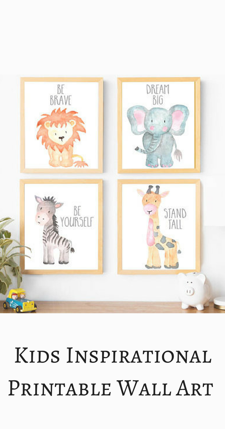 I love this inspirational animal printable wall art gallery, perfect for a little boys' nursery. Be brave, be yourself, stand tall,dream big! Boy Nursery Wall Art, Boy Nursery Decor, Baby Animals, Gray Nursery, Neutral Nursery, Elephant, Lion, Giraffe, Zebra, Nursery Decor, Boy Nursery Ideas, modern nursery, mature nursery, instant download . #afflink -   24 nursery decor animals ideas