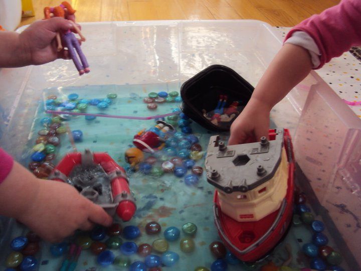 Ocean Sensory Bin -   24 ocean crafts happy hooligans
 ideas