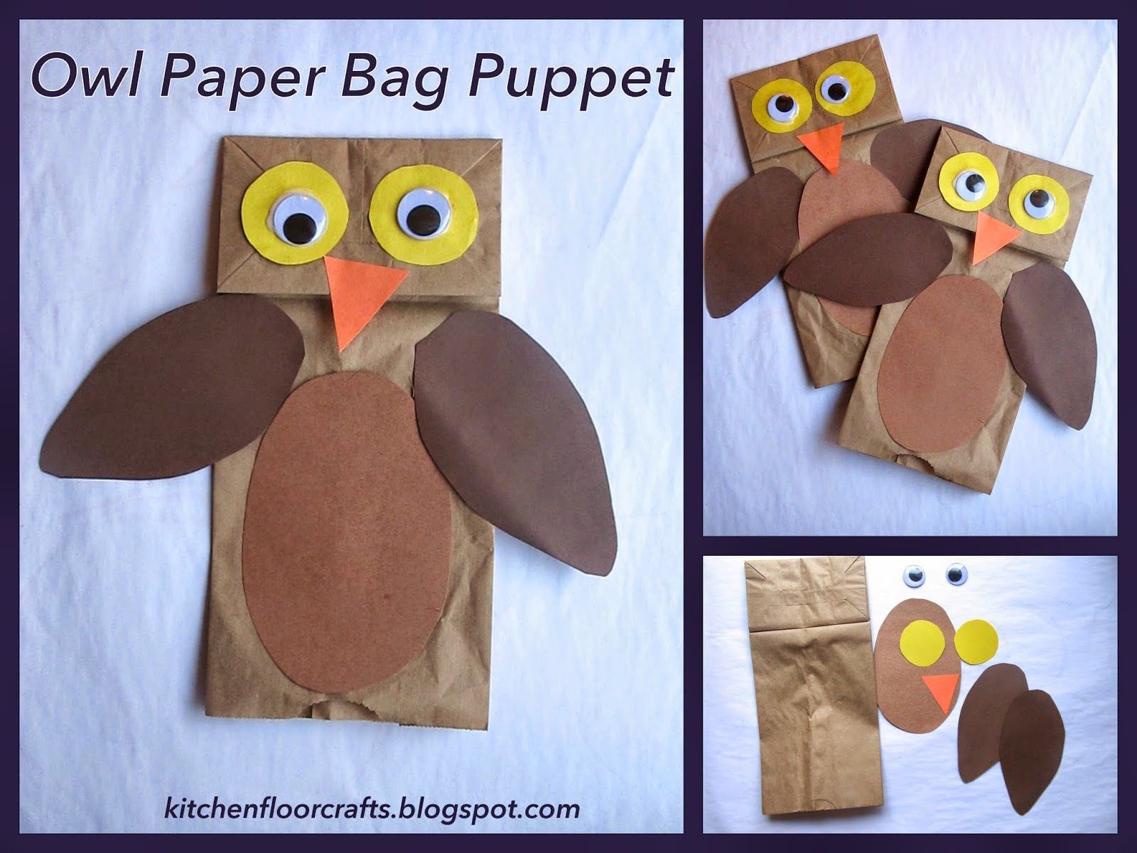 Kitchen Floor Crafts: Owl Paper Bag Puppets -   24 owl crafts kindergarten
 ideas
