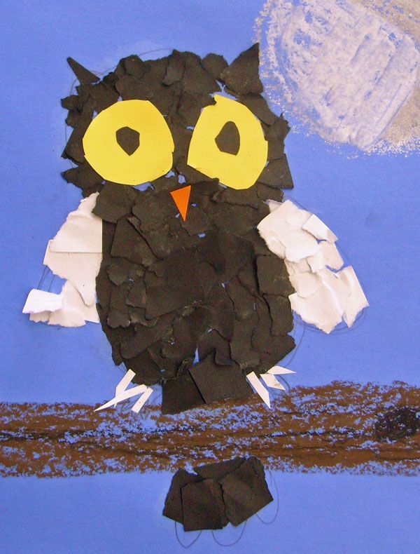 Colorful Painted Owl Art Project -   24 owl crafts kindergarten
 ideas