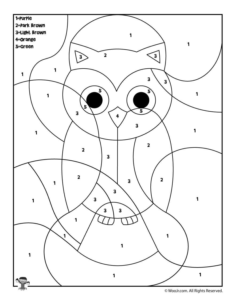 Preschool Color By Number Animal Coloring Pages -   24 owl crafts kindergarten
 ideas